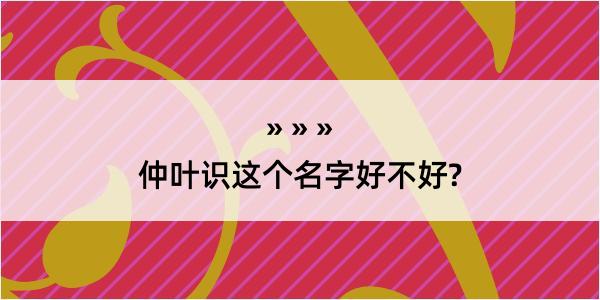 仲叶识这个名字好不好?