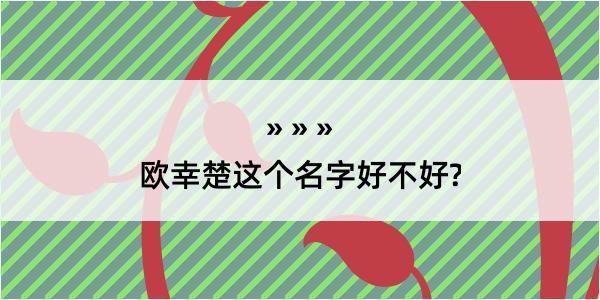 欧幸楚这个名字好不好?