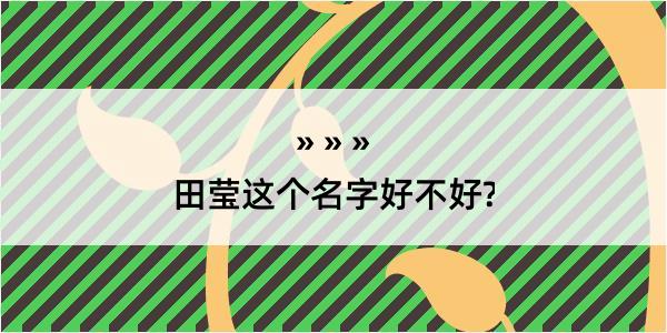 田莹这个名字好不好?