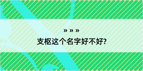 支枢这个名字好不好?