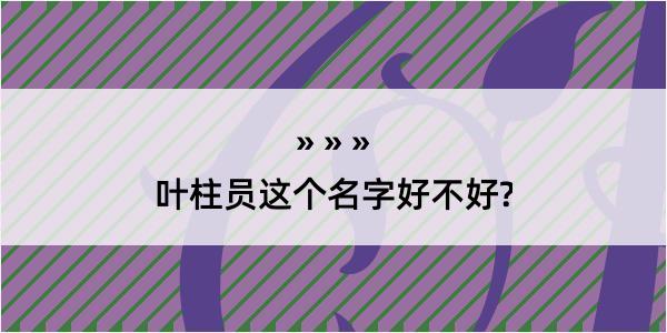 叶柱员这个名字好不好?