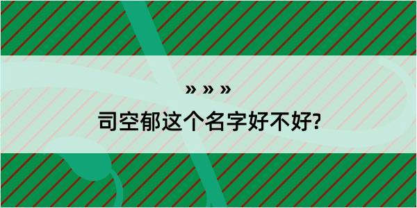 司空郁这个名字好不好?