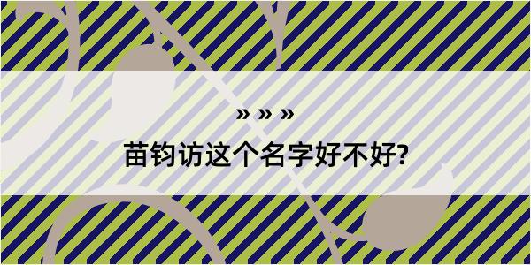 苗钧访这个名字好不好?