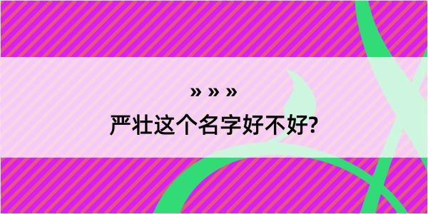 严壮这个名字好不好?