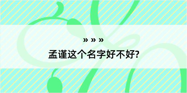 孟谨这个名字好不好?