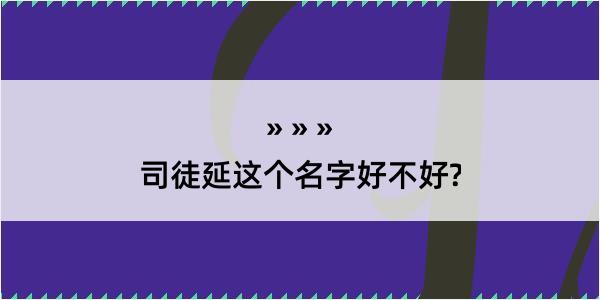 司徒延这个名字好不好?