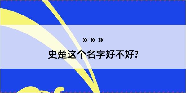 史楚这个名字好不好?