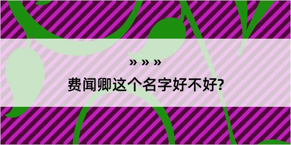 费闻卿这个名字好不好?