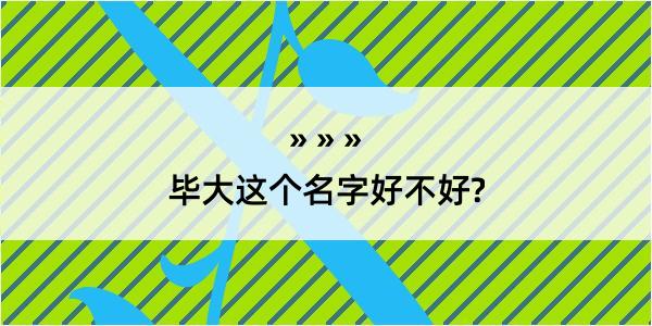 毕大这个名字好不好?