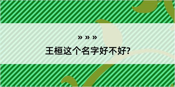 王桓这个名字好不好?