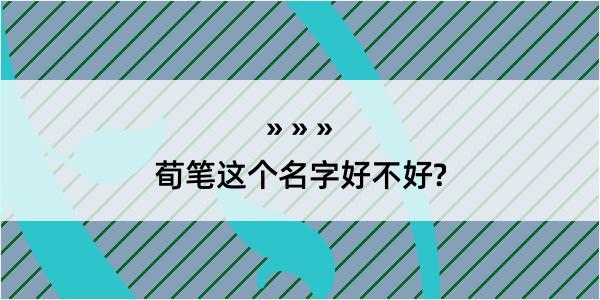 荀笔这个名字好不好?