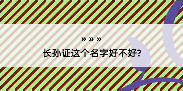 长孙证这个名字好不好?