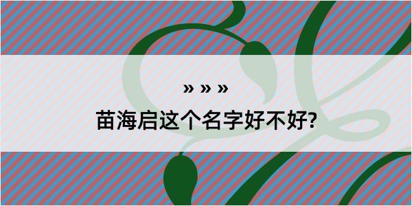 苗海启这个名字好不好?