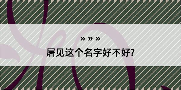 屠见这个名字好不好?