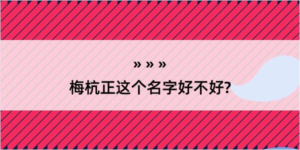 梅杭正这个名字好不好?