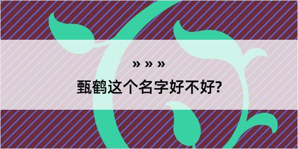 甄鹤这个名字好不好?