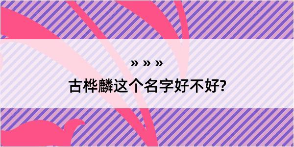 古桦麟这个名字好不好?