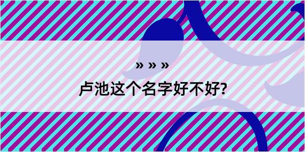 卢池这个名字好不好?