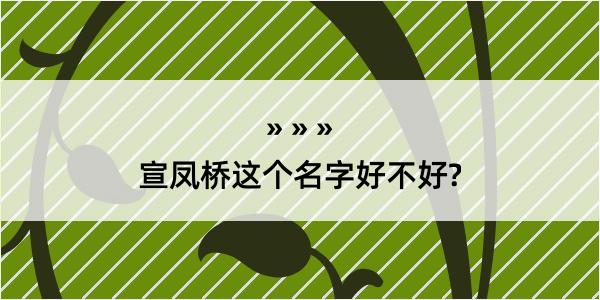 宣凤桥这个名字好不好?