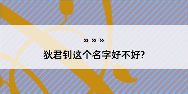 狄君钊这个名字好不好?