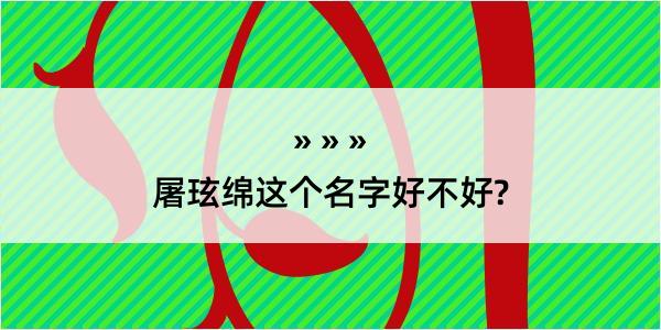 屠玹绵这个名字好不好?