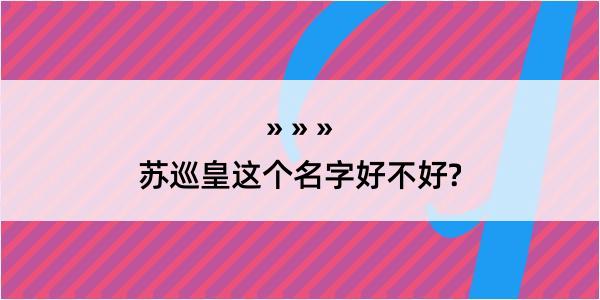 苏巡皇这个名字好不好?