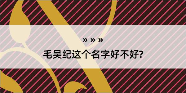 毛吴纪这个名字好不好?