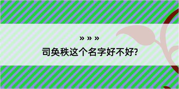 司奂秩这个名字好不好?