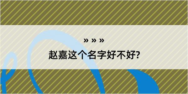 赵嘉这个名字好不好?