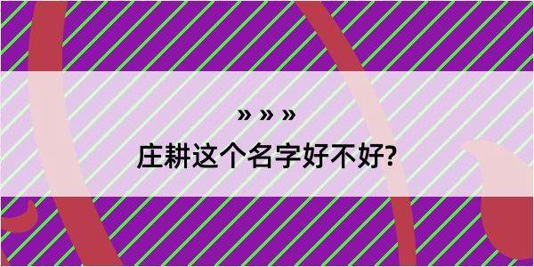 庄耕这个名字好不好?