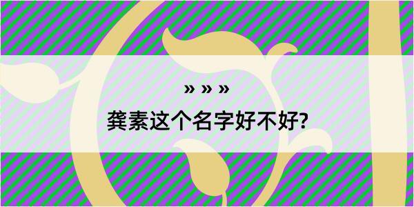 龚素这个名字好不好?