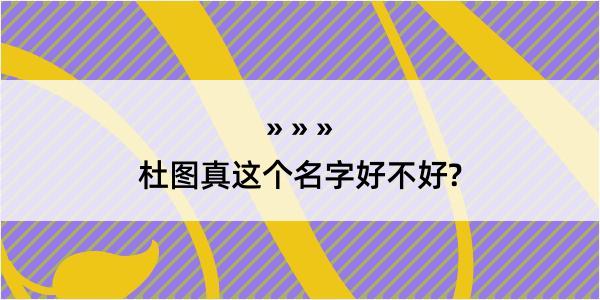 杜图真这个名字好不好?