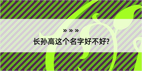 长孙高这个名字好不好?