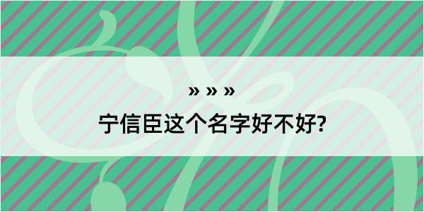 宁信臣这个名字好不好?