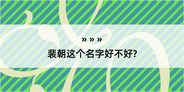 裴朝这个名字好不好?