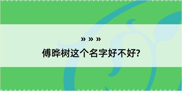 傅晔树这个名字好不好?