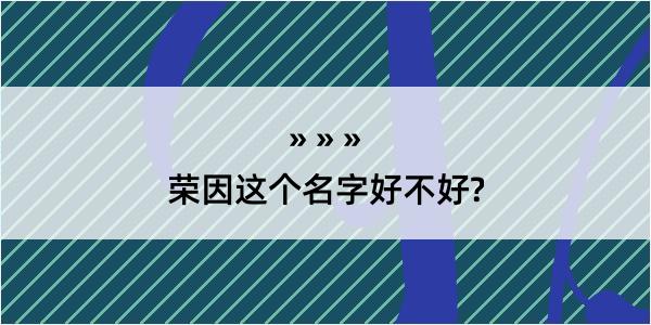 荣因这个名字好不好?