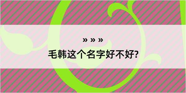 毛韩这个名字好不好?