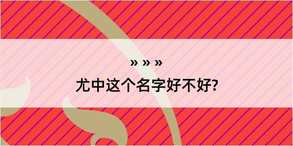 尤中这个名字好不好?