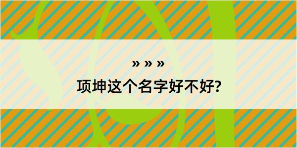 项坤这个名字好不好?