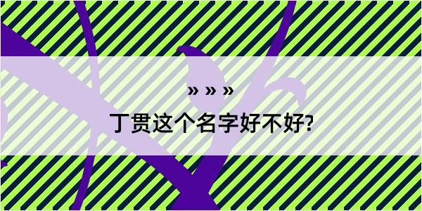 丁贯这个名字好不好?