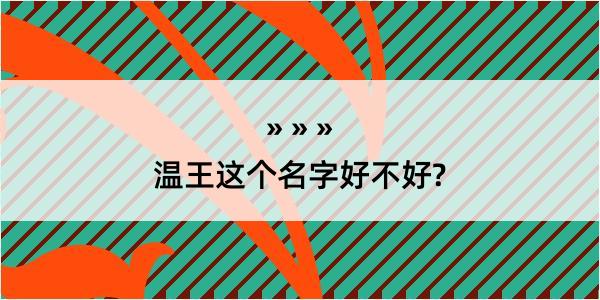 温王这个名字好不好?