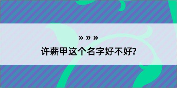 许薪甲这个名字好不好?