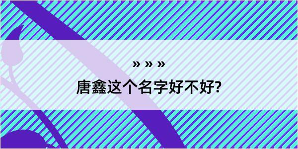 唐鑫这个名字好不好?