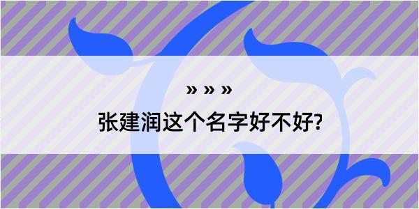 张建润这个名字好不好?