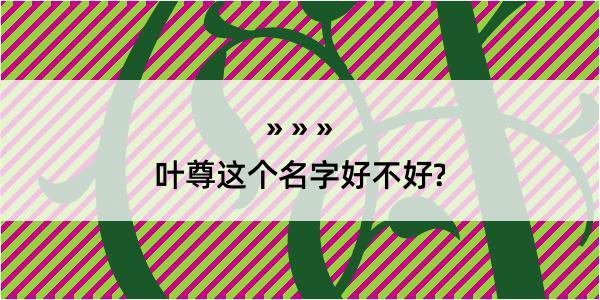 叶尊这个名字好不好?