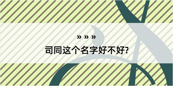 司同这个名字好不好?