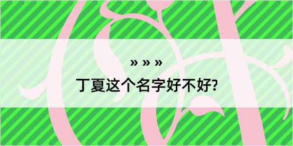 丁夏这个名字好不好?