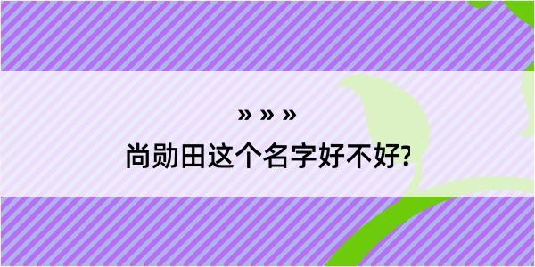 尚勋田这个名字好不好?