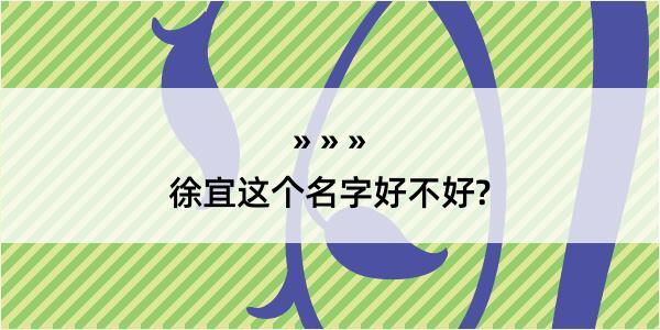 徐宜这个名字好不好?